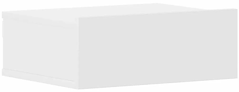 Mesas de cabeceira flutuantes 2 pcs derivados de madeira branco