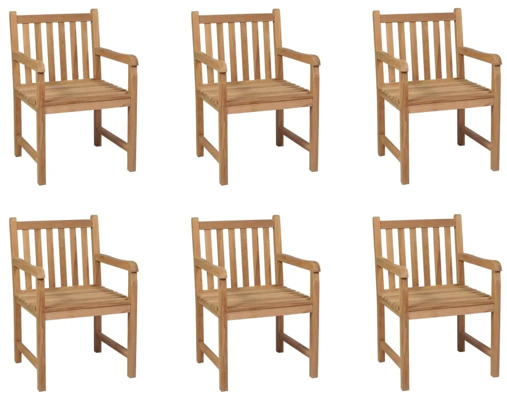 vidaXL Cadeiras de exterior 6 pcs madeira de teca maciça