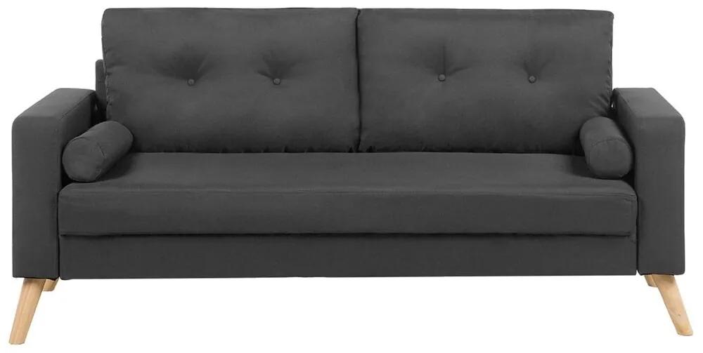 Sofá de 2 lugares em tecido cinzento escuro KALMAR Beliani