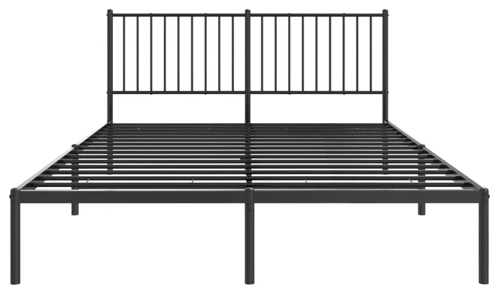 Estrutura de cama com cabeceira 160x200 cm metal preto