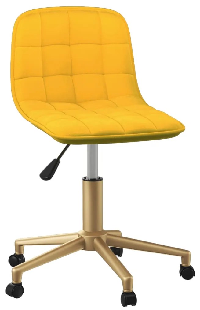 3087394 vidaXL Cadeira de escritório giratória veludo amarelo mostarda