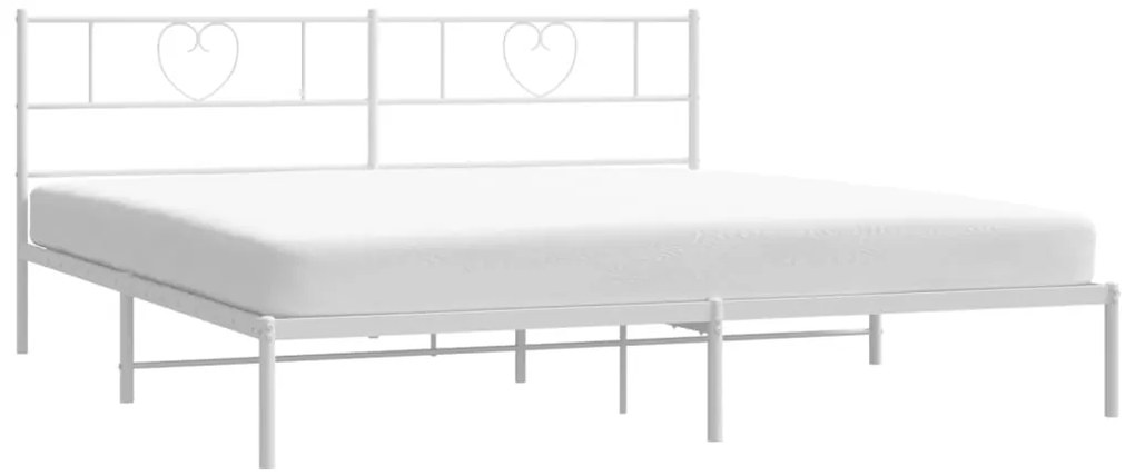 Estrutura de cama com cabeceira 200x200 cm metal branco