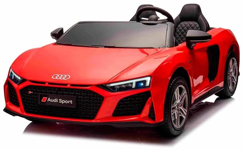 Carro elétrico para crianças Audi R8 SPYDER Dois lugares 24V, leitor MP3 com USB/AUX e Bluetooth, bateria 24V/14Ah, 2 motores de 200W, rodas EVA com s