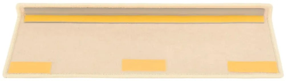 Tapetes escada adesivos aspeto sisal 15pcs 65x21x4cm bege-claro