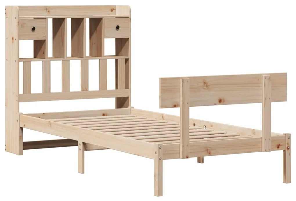 Cama com estante sem colchão 90x200 cm pinho maciço