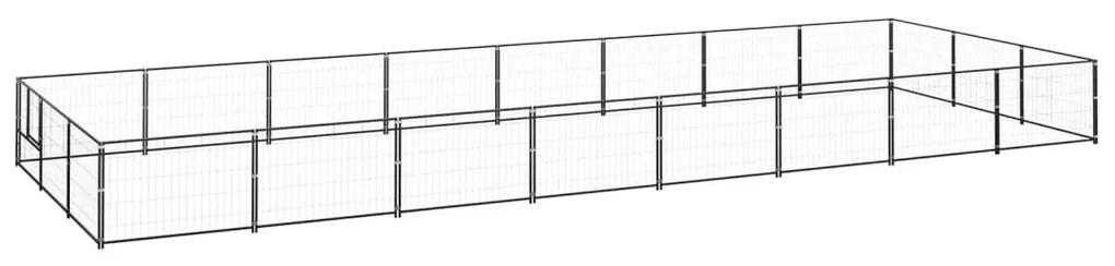 vidaXL Canil para cães 24 m² aço preto