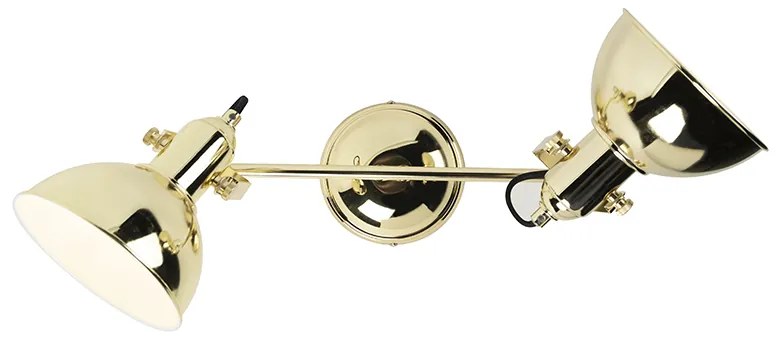 Foco Art Deco dourado 2-luzes - Tommy Industrial