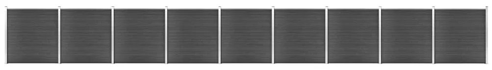 Conjunto de painel de vedação WPC 1564x186 cm preto