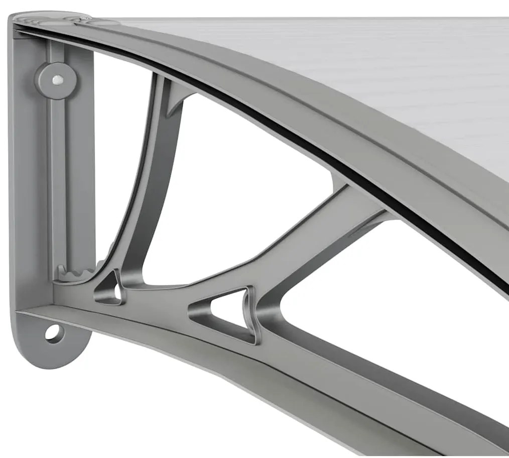 Toldo de porta cinzento 300x100 cm policarbonato