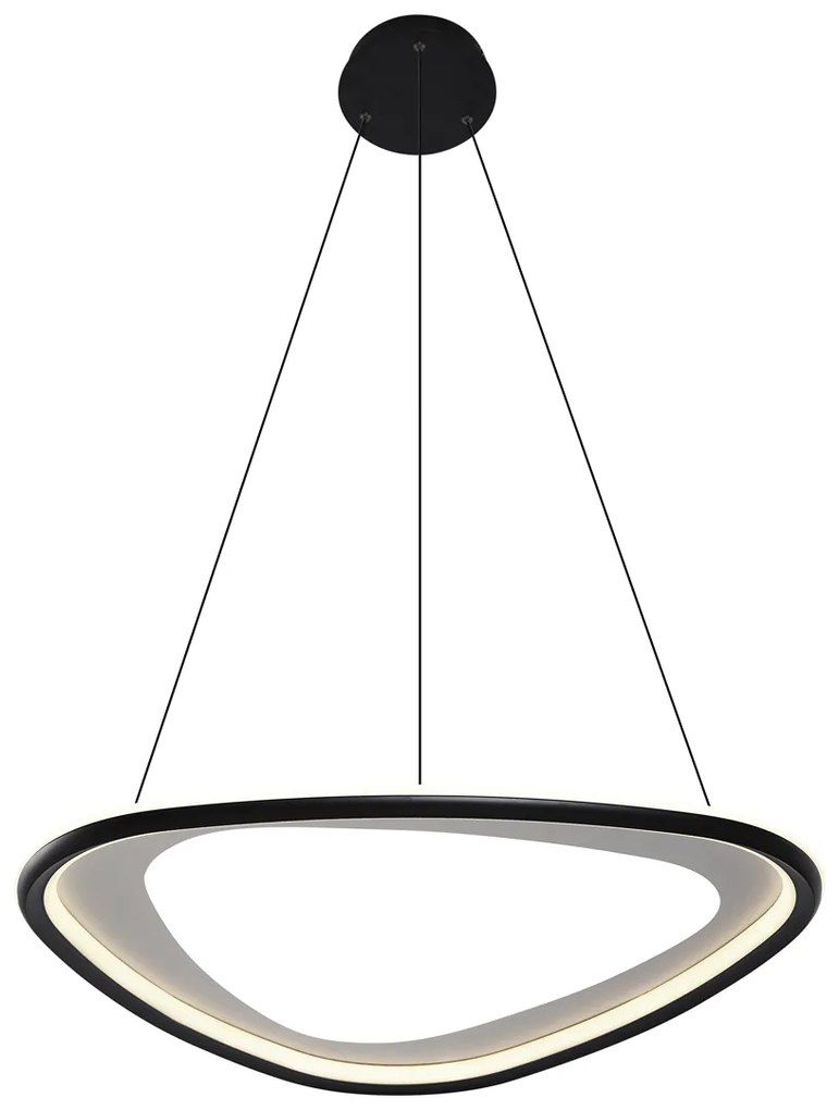 LED Candeeiro suspenso de design preto regulável em 3 níveis - Organico Design