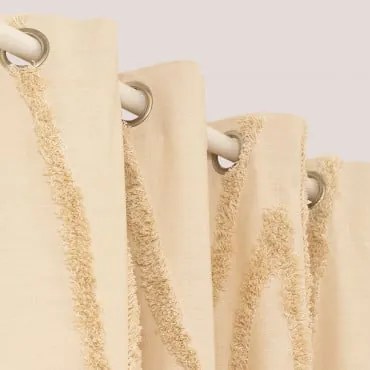 Cortina De Algodão Jasper Crema & 140 X 260 Cm - Sklum