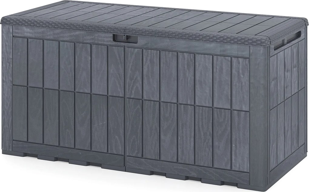 Baú de Arrumação de Exterior, 132 x 61 x 65 cm, Capacidade de 455 L, Cinzento