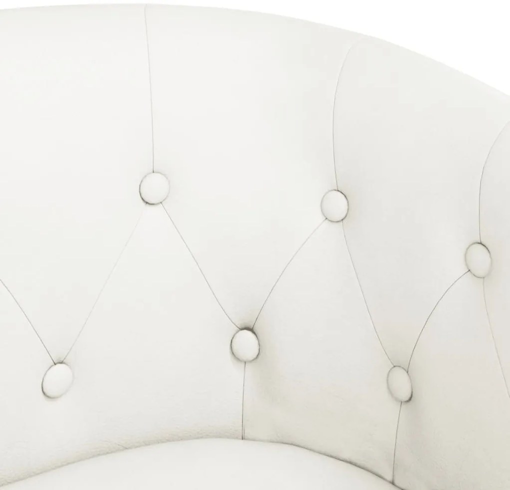 Poltrona com apoio de pés couro artificial branco