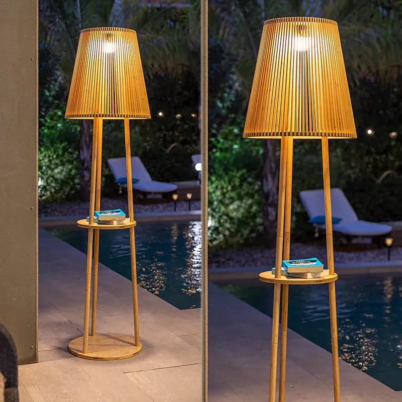 Candeeiro de pé sem fios OKINAWA LUZ BRANCA SOLAR + BATERIA RECARREGÁVEL HOTEL, CASA, JARDIM, RESTAURANTE, BAR