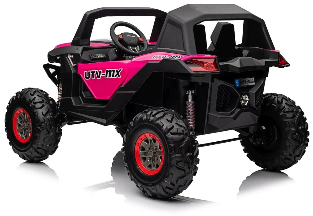 Carro elétrico para Crianças 24V 2 Lugares 4x4 Buggy UTV-MX 2000N Rodas de EVA, Assento de couro Rosa