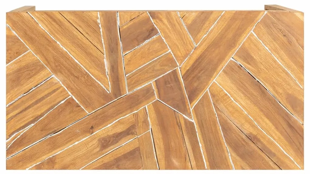Mesa de centro Erosion madeira teca maciça 110x35x38 cm