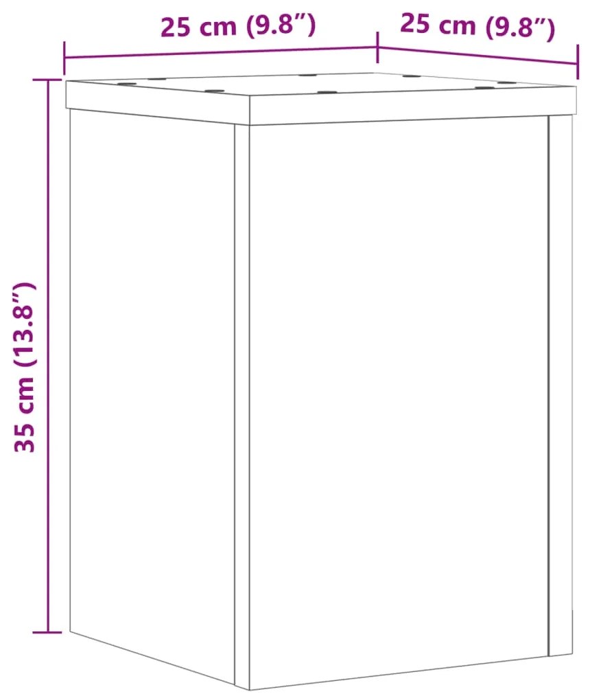 Suportes p/ plantas 2 pcs 25x25x35 cm derivados madeira preto