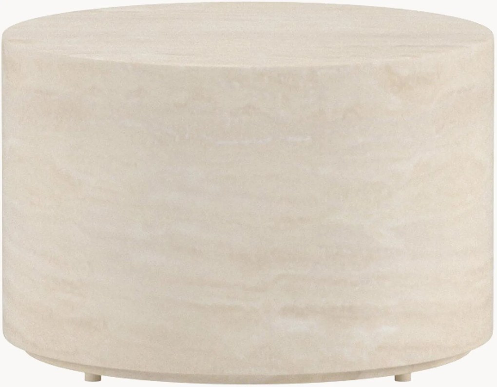 Mesa de centro redonda com efeito travertino para jardim Lissabon