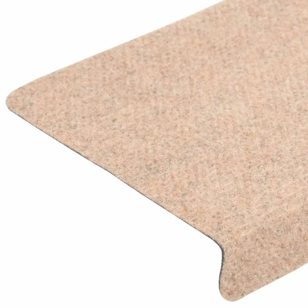 Tapetes de escada autoadesivos 20 pcs 65x21x4 cm creme