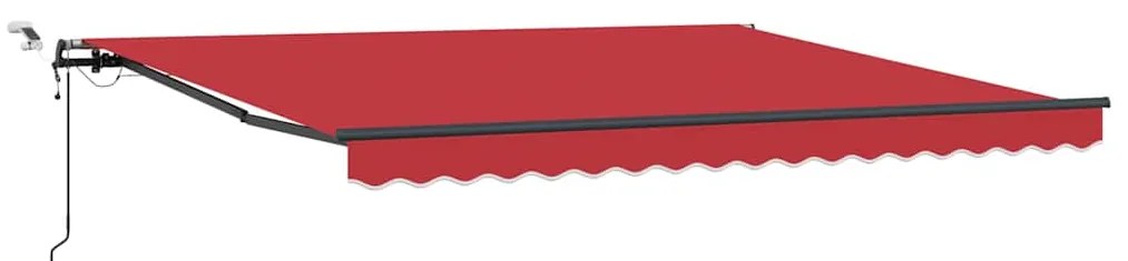 Toldo Retrátil Automático vidaXL com LED Vermelho 400x350 cm
