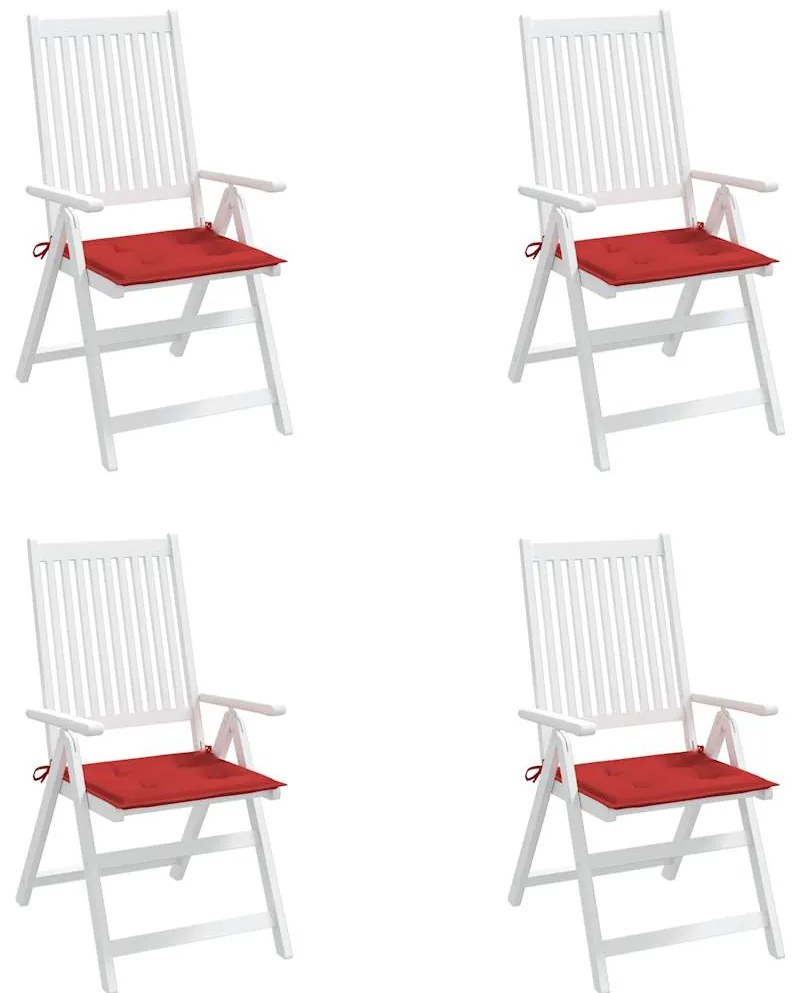Almofadões p/ cadeiras de jardim 4 pcs tecido oxford vermelho