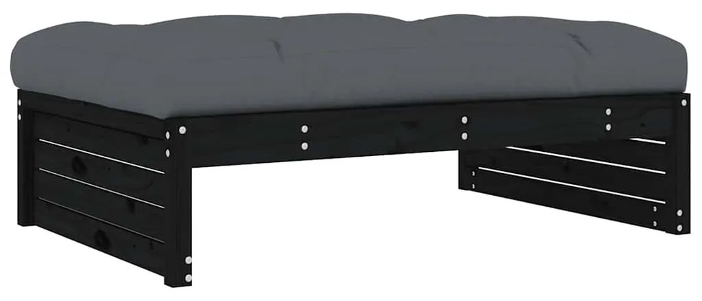 Apoio de pés para jardim 120x80 cm pinho maciço preto