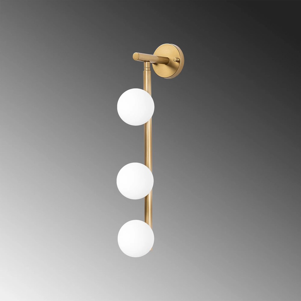 Aplique de Parede Domino – Dourado Brilhante – 10 x 24 cm
