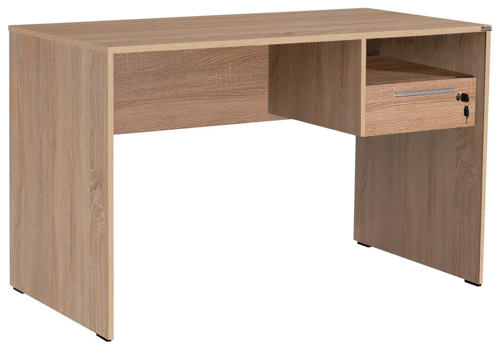Secretária "Simple" com Gaveta - 120 x 75 x 60 cm - Sonomo e Branco -