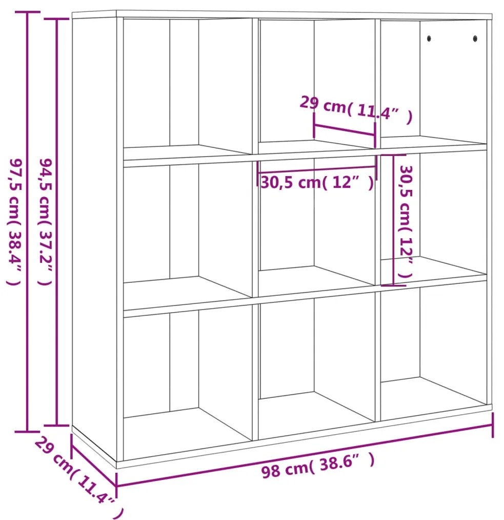 Estante 98x29x97,5 cm cor carvalho castanho