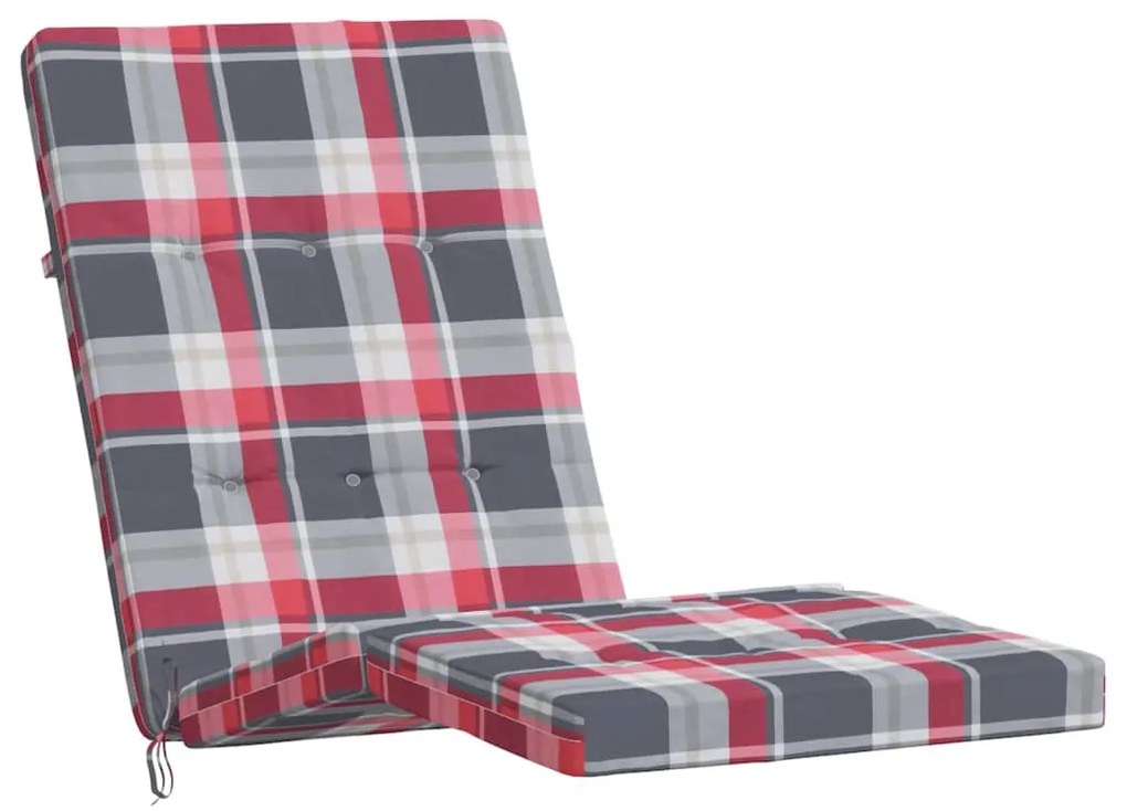 Almofadões cadeira terraço 2 pcs tecido oxford xadrez vermelho