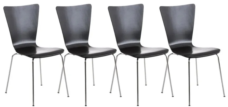 Conjunto de 4 cadeiras cozinha e jantar Aaron 43 x 84 x 50 cm Preto