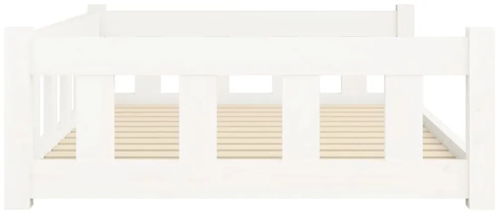 Cama para cães 105,5x75,5x28 cm madeira de pinho maciça branco