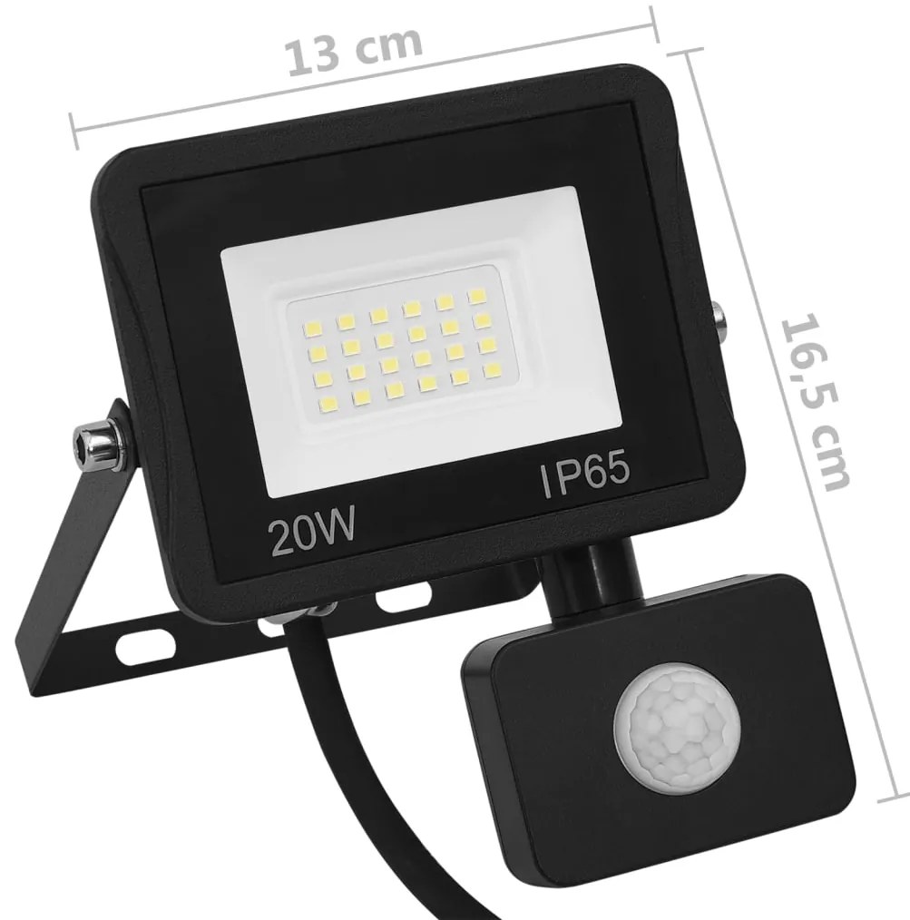 Projetor c/ iluminação LED e sensor 20 W branco frio