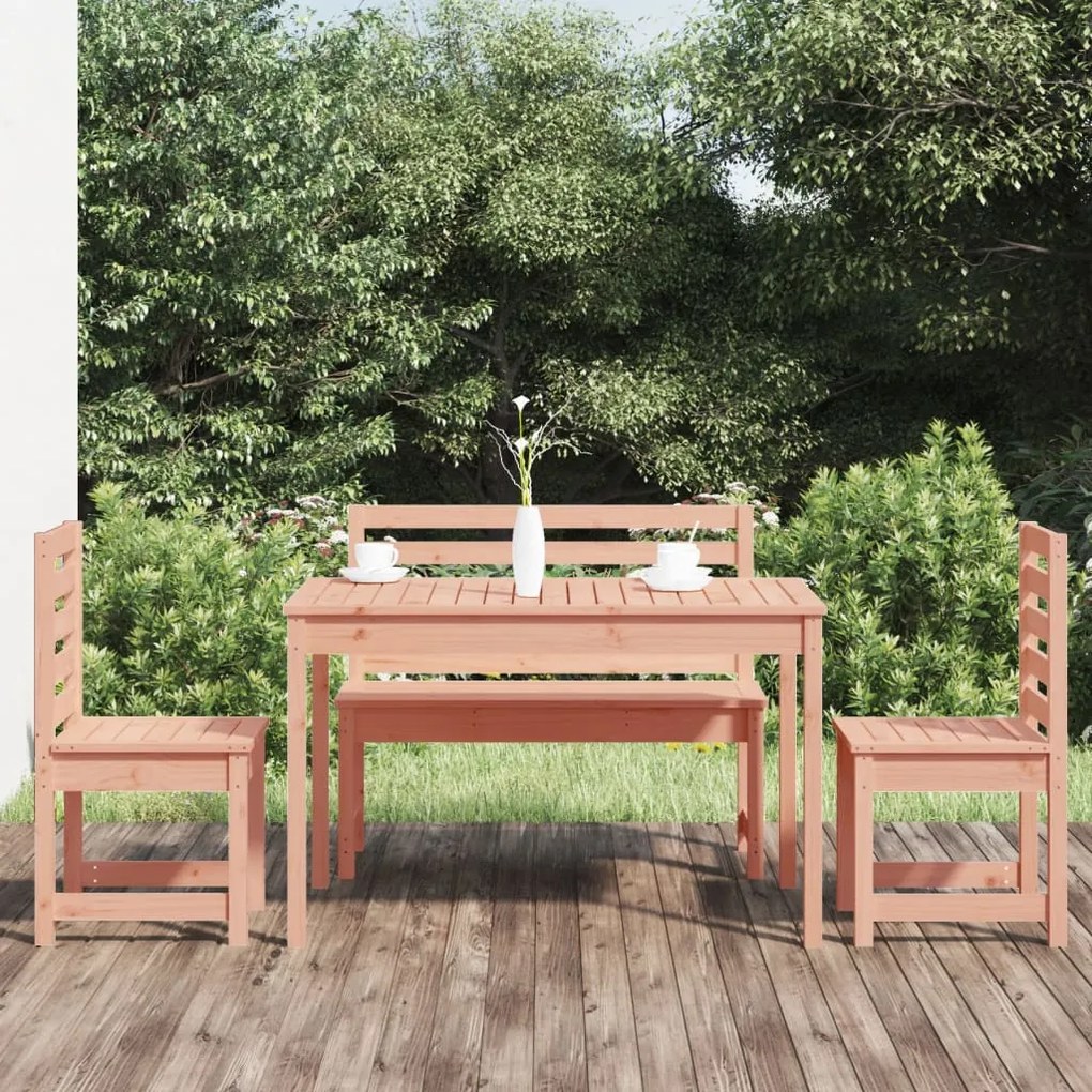 vidaXL 4 pcs conj. jantar p/ jardim madeira de douglas maciça