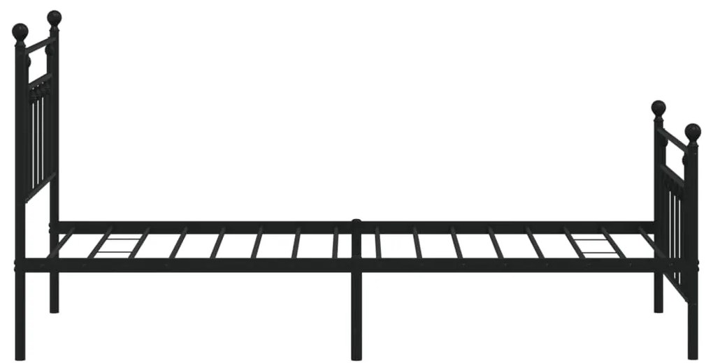 Estrutura de cama com cabeceira e pés 80x200 cm metal preto