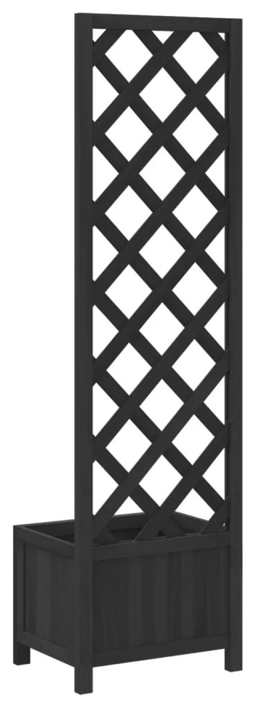Vaso/floreira com treliça madeira de abeto maciça preto