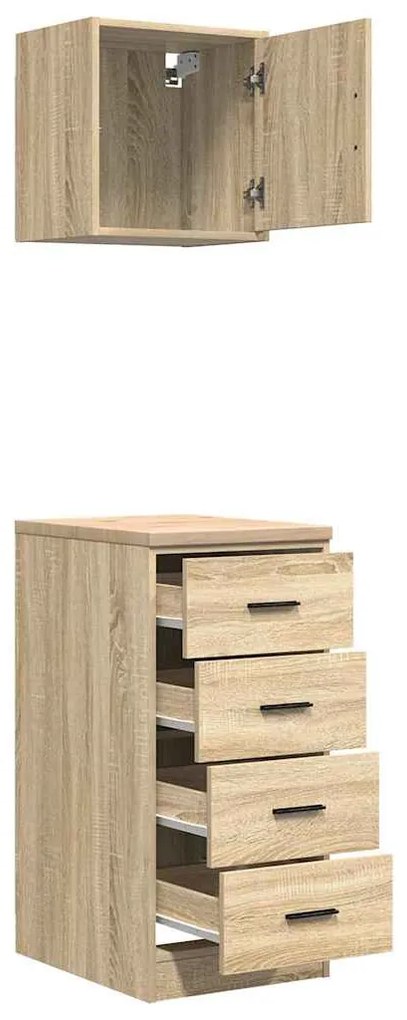 Armários de garagem 2pcs derivados de madeira carvalho sonoma