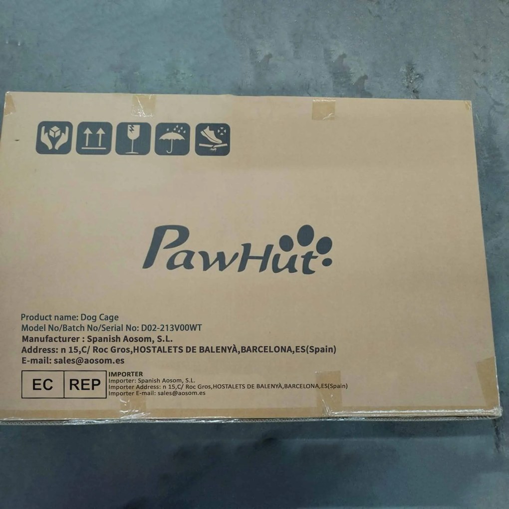 PawHut Gaiola para Cães Médios 2 em 1 Mesa Auxiliar com 2 Portas com T