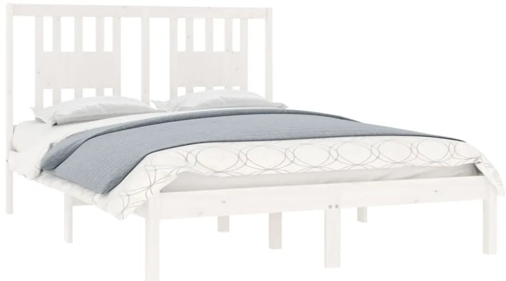 Estrutura de cama 120x200 cm pinho maciço branco