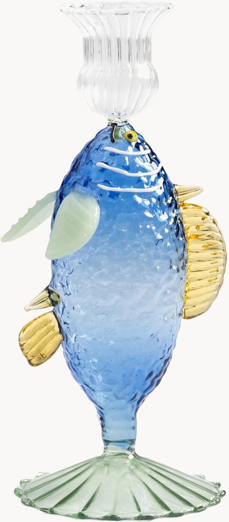 Castiçal em vidro borossilicato artesanal Fish