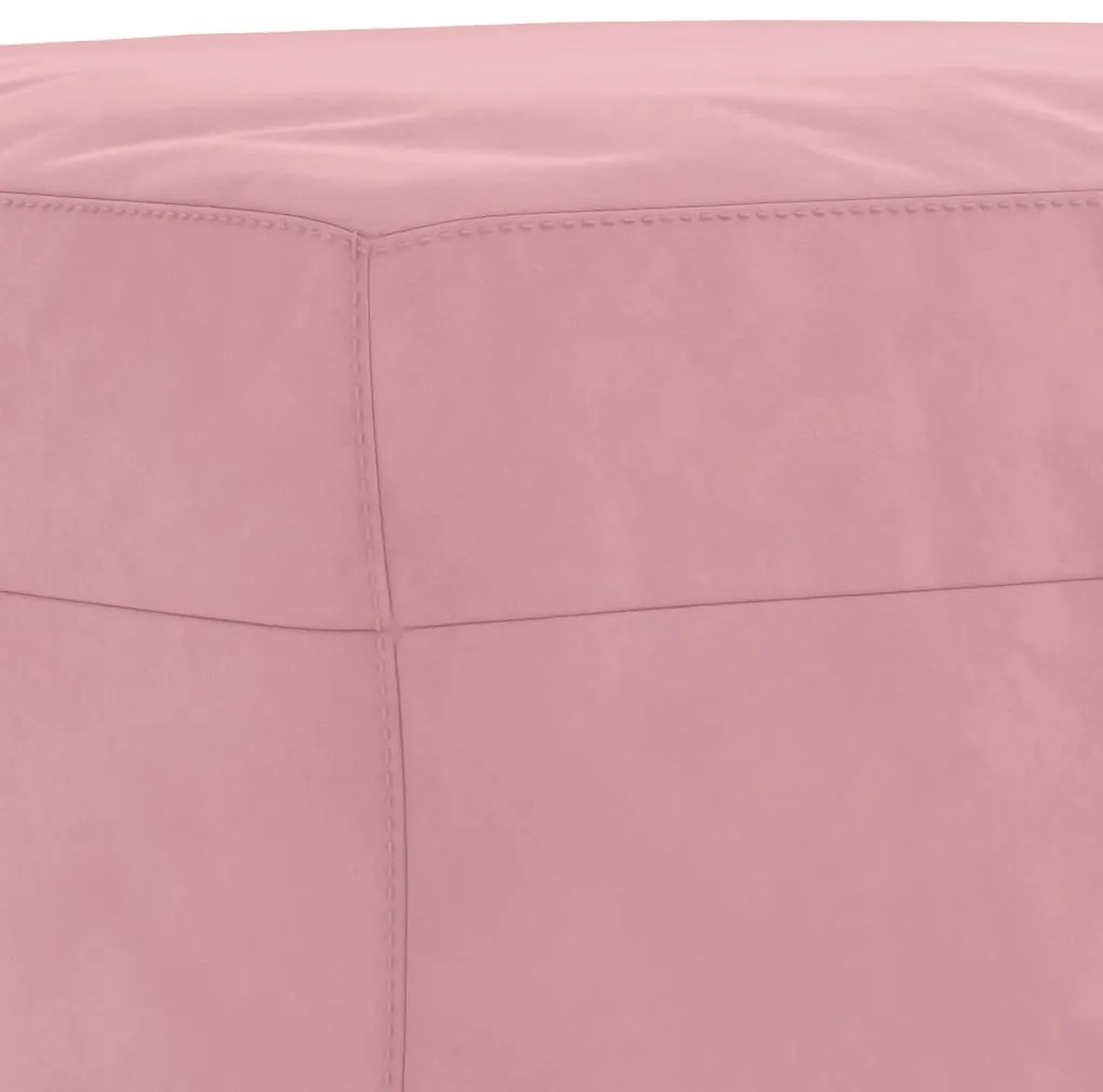 3 pcs conjunto de sofás com almofadões veludo rosa