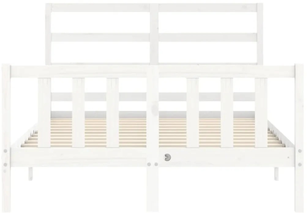 Cama sem colchão 120x200 cm madeira de pinho maciça branco