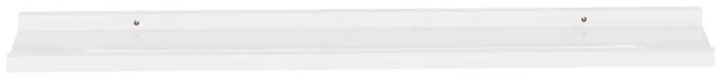 Prateleiras de parede 4 pcs 100x9x3 cm branco brilhante