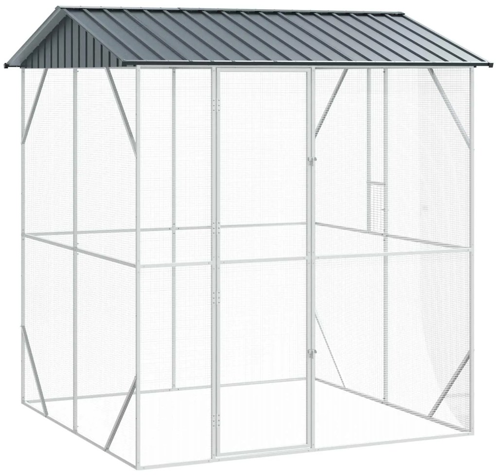 vidaXL Gaiola para Pássaros Antracite 215 x 208 x 247 cm