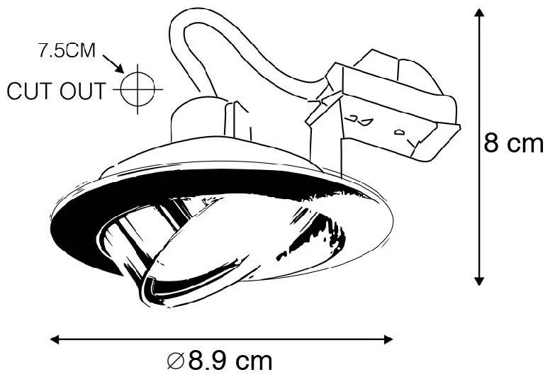 Conjunto de 6 focos embutidos brancos inclináveis - Cisco