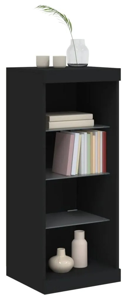 Aparador com luzes LED 41x37x100 cm preto