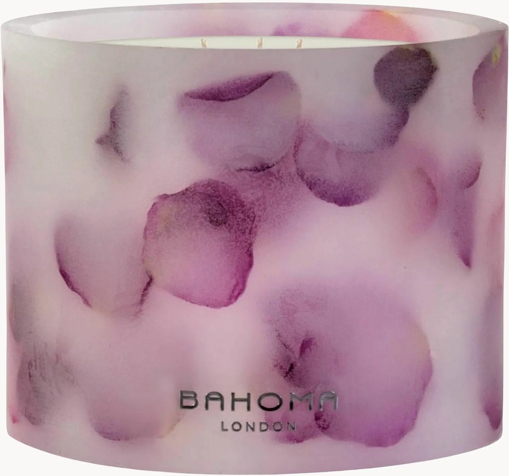 Vela perfumada artesanal com três pavios Botanica (rosa)