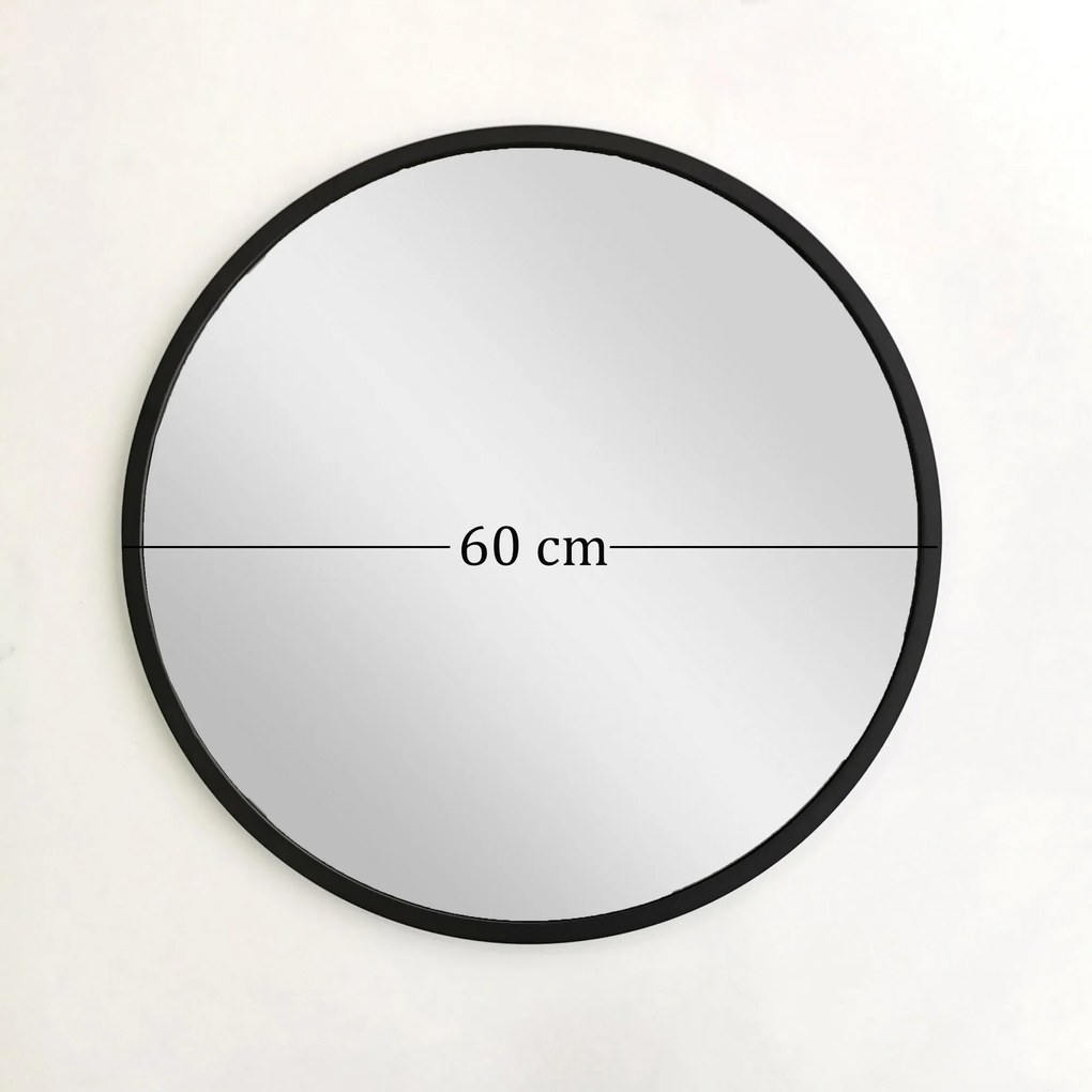 Espelho Siyah Metal – Preto – 60x60 cm