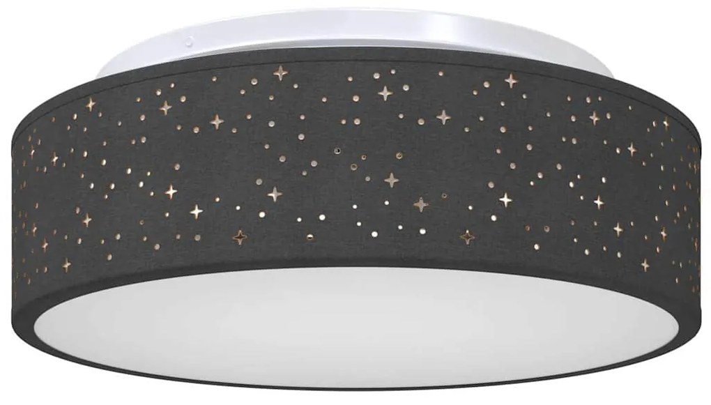 Luzes de Teto com Abajur Estrelado Preto Ø 38 cm Tecido E27