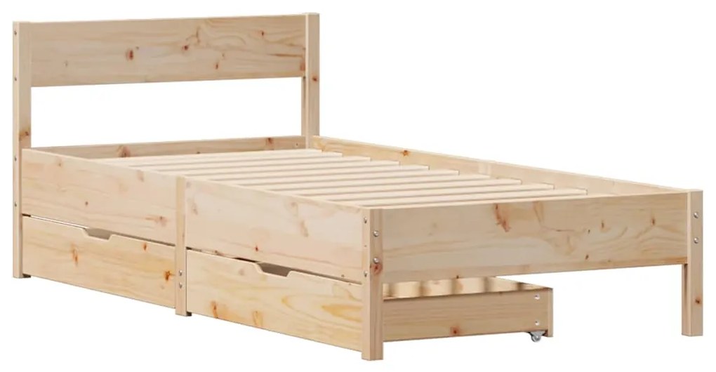 Cama sem colchão 90x200 cm madeira de pinho maciça